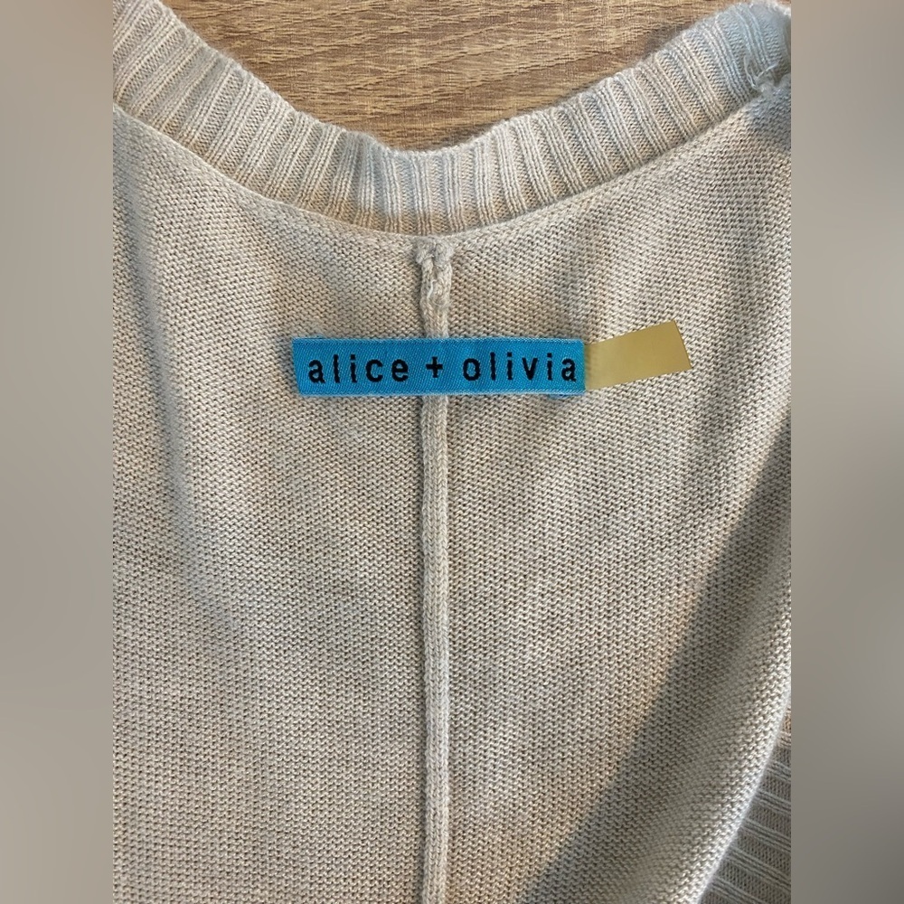 Alice + Olivia Oversized Slouchy Long Gray Sleeveless Button-Up Cardigan XL - Picture 5 of 7